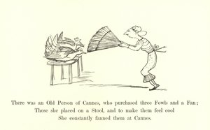 Il y avait un vieux de Cannes, qui acheta trois poules et un éventail - Edward Lear