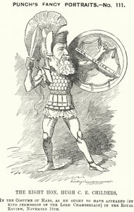 Caricature de Punch : Hugh Childers, homme politique libéral anglais (gravure)