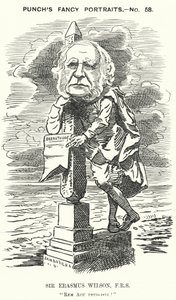 Caricature de Punch : Sir Erasmus Wilson, chirurgien et dermatologue anglais