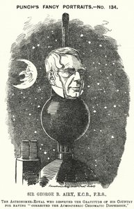 Caricature de Punch : Sir George Biddell Airy, astronome royal anglais - Edward Linley (after) Sambourne