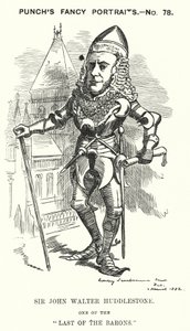 Caricature de Punch : Sir John Walter Huddleston, avocat et juge anglais (gravure) - Edward Linley (after) Sambourne