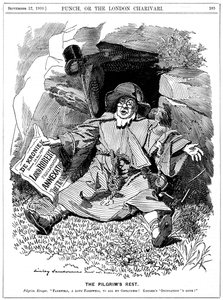 Le Repos des Pèlerins, caricature de Paul Kruger, homme politique sud-africain, 1900 - Edward Linley Sambourne