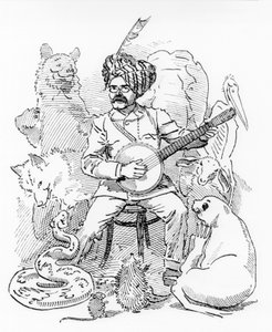 Illustration pour une caricature de Sambourne de Punch, Rudyard Kipling - Edward Linley Sambourne