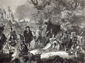 Les champs de Highgate pendant le grand incendie de Londres en 1666
