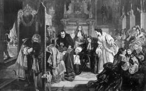 Le roi Jacques II 1633-1701 recevant des nouvelles du débarquement du prince d