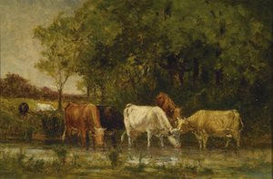Vaches dans le paysage - Edward Mitchell Bannister