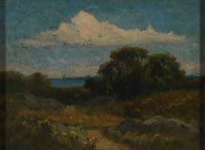 Paysage (arbres et rochers au bord du lac) - Edward Mitchell Bannister