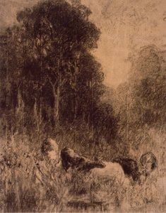 Paysage avec vaches au premier plan - Edward Mitchell Bannister