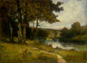 Paysage sans titre, arbres près de la rivière