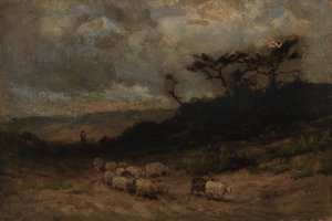 Sans titre berger avec moutons, 1877 - Edward Mitchell Bannister