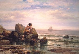 Henrik Hudson entre dans le port de New York, le 11 septembre 1609 - Edward Moran
