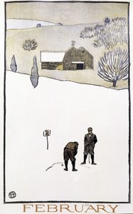 Golf dans la neige - dans «Calendrier de Golf» par Edward Penfield - Edward Penfield