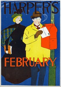 Homme portant sa lettre de Saint-Valentin - Edward Penfield