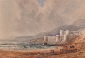 Paysage marin avec fort ou château