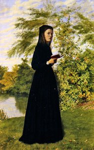 Dame lisant dans un parc, vers 1860