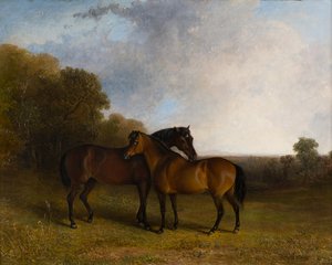 Deux chasseurs dans un paysage - Edward Robert Smythe