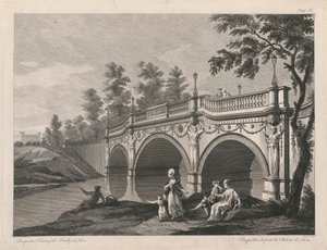 Vue en perspective du pont à Sion - Edward Rooker