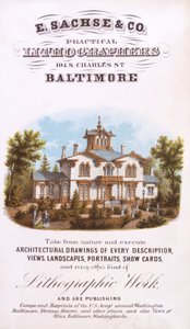 E. Sachse und Co., Lithographes Pratiques, 104 S. Charles St., Baltimore - Edward Sachse