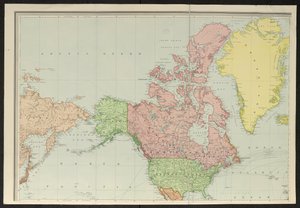 Carte couvrant la Sibérie; Alaska; Canada; États-Unis; et, Groenland, Stanford