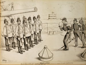 Histoire non enregistrée ! Raconter aux Marines à bord du HMS Taradiddle la détermination du gouvernement de Sa Majesté - comme concession au préjugé des puissances continentales - d