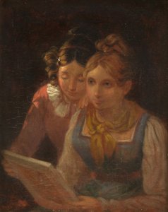 Deux filles regardant une image, c. 1820