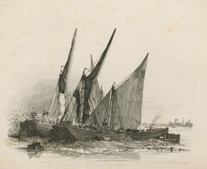 Barges sur la Tamise - Edward William Cooke