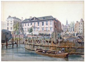 Construction du Pont de Londres - Edward William Cooke
