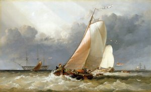 Voilier hollandais naviguant sur le Zuiderzee (Hollande) - Edward William Cooke