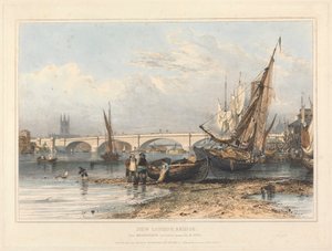 Nouveau pont de Londres depuis Billingsgate (marée basse)