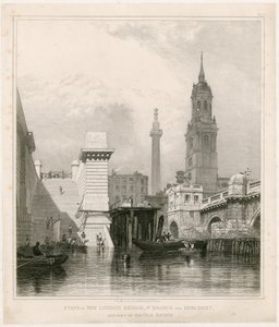 Marches du nouveau pont de Londres, St Magnus, le Monument et une partie de l