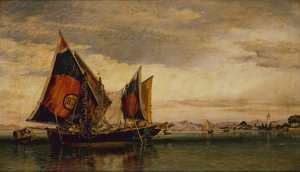 La lagune de Venise avec des bateaux de pêche - Edward William Cooke