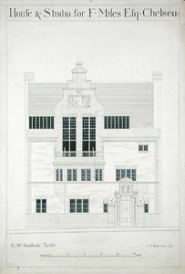 Maison et studio pour F. Miles Esq, Chelsea, gravé par C.P. Edwards