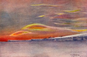 Nuages iridescents : vue vers le nord depuis le cap Evans, 1911, 1913 - Charles Edward Wilson