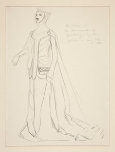 Une Dame, croquis de costume pour Henry Irving - Edwin Austin Abbey