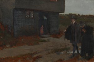À la porte du cottage (Scène de la Nouvelle-Angleterre du XVIIe siècle) - Edwin Austin Abbey