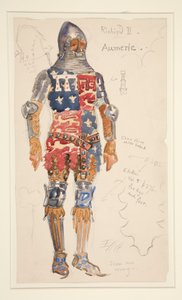 Aumerle (armé), croquis de costume pour Henry Irving