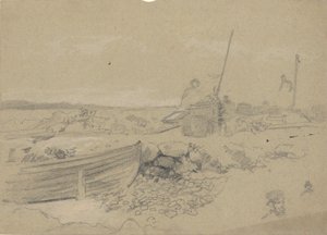 Scène de plage avec doris - Edwin Austin Abbey