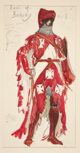 Comte de Berkeley, croquis de costume pour Henry Irving