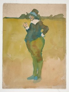 Homme gros dans un paysage - Edwin Austin Abbey