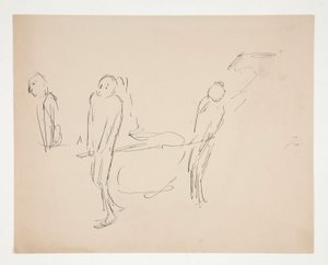 Étude de figure - deux hommes portant une civière