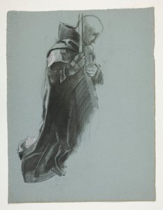 Étude de figure pour Le Départ, de La Quête du Saint Graal (une série de quinze peintures pour la Bibliothèque publique de Boston, achevée en 1901)