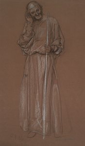 Étude de figure, vieil homme avec bâton, possiblement Polonius