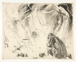 Première Apparition : Macbeth ! Macbeth ! Macbeth ! méfie-toi de Macduff., Acte IV, Scène 1, Macbeth - Edwin Austin Abbey