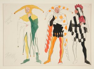 Fous, croquis de costume pour Henry Irving