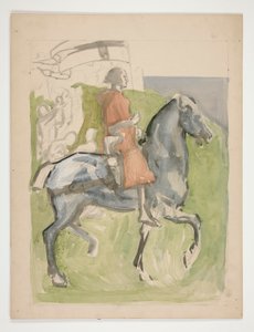 Galahad part, étude pour La Quête du Saint Graal (série de quinze peintures pour la Bibliothèque publique de Boston, achevée en 1901)