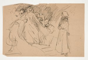 Galahad et les Vertus Captives, étude pour La Quête du Saint Graal (série de quinze peintures pour la Bibliothèque publique de Boston, achevée en 1901)