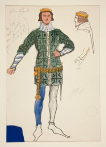Jean de Gand, croquis de costume pour Henry Irving - Edwin Austin Abbey