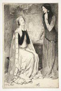 Katherine et Alice - Acte III, Scène V, Roi Henry V - Edwin Austin Abbey