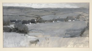 Paysage avec vache au premier plan - Edwin Austin Abbey