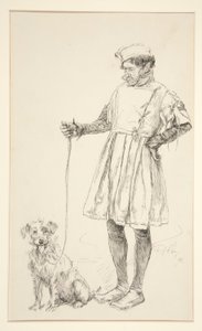 Launce et son chien, Acte IV, Scène iv, Les Deux Gentilshommes de Vérone - Edwin Austin Abbey